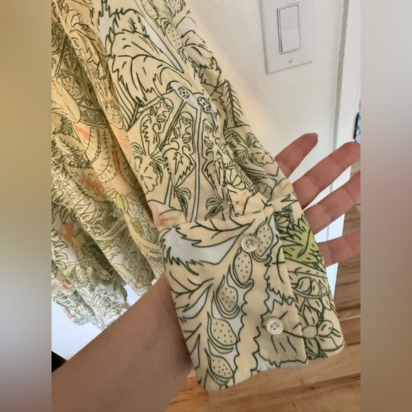 JW Anderson Asymmetric Shirt Dress Pale Blue Green Floral Size US 10 EUC - Picture 11 of 12